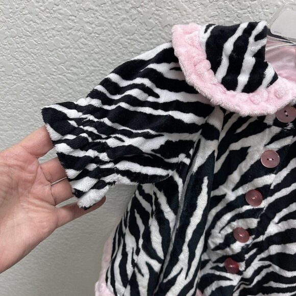 Love & Lace Girls 6 Months Fleece Swing Coat Jacket Plush Zebra Whimsical Minky - Picture 3 of 7